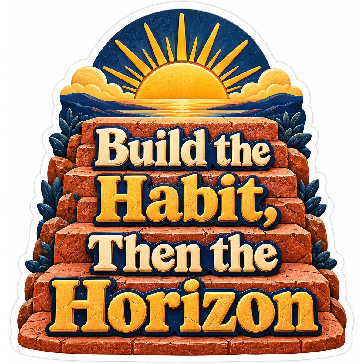 Build the Habit Then the Horizon Quote Vinyl Decal Stickers