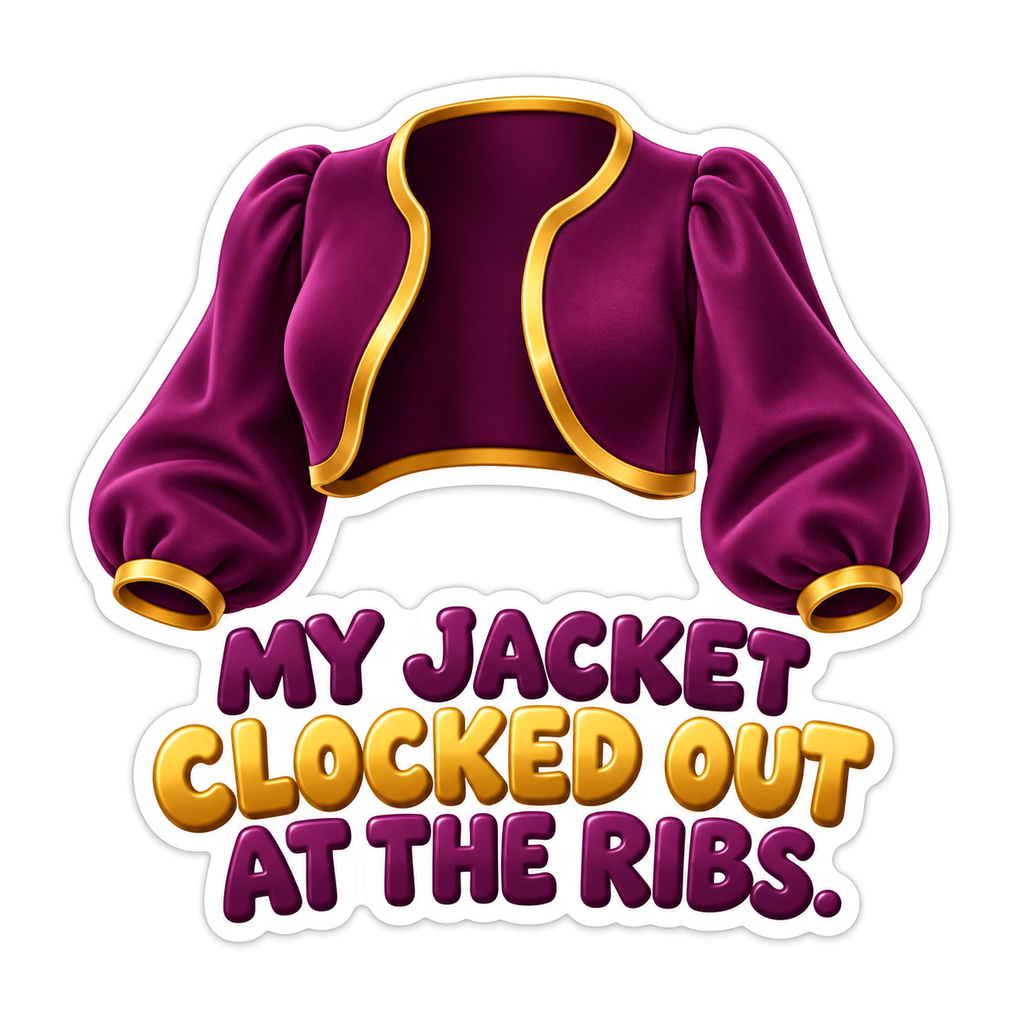 Purple Cropped Jacket Funny Quote Vinyl Decal Stickers