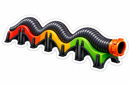 Black RV Hose on Colorful Hill Supports Art Vinyl Decal Stickers