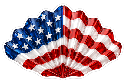 Folded American Flag Fan Art Vinyl Decal Stickers