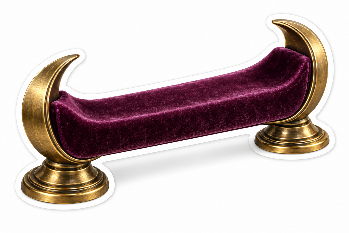 Purple Velvet Bar between Gold Crescent Ends Vinyl Decal Stickers