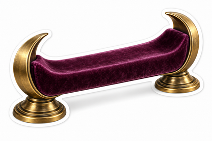 Purple Velvet Bar between Gold Crescent Ends Vinyl Decal Stickers