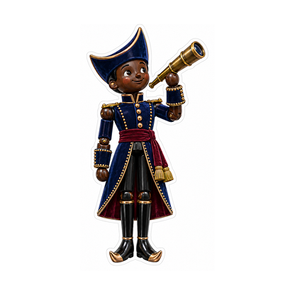 Navy Toy Soldier with Brass Telescope Vinyl Decal Stickers