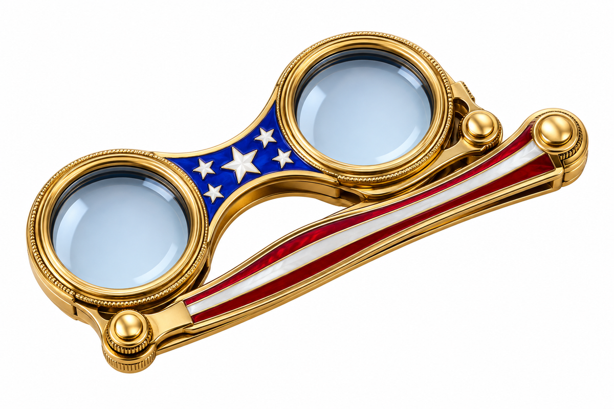Gold Double Lens Star Striped Glasses Art Vinyl Decal Stickers