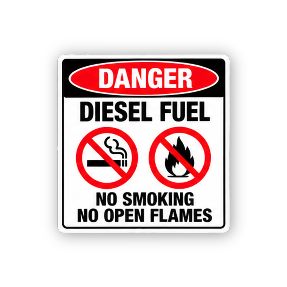 Red Diesel Fuel Smoking Flame Portrait Vinyl Decal Stickers