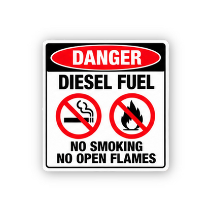 Red Diesel Fuel Smoking Flame Portrait Vinyl Decal Stickers