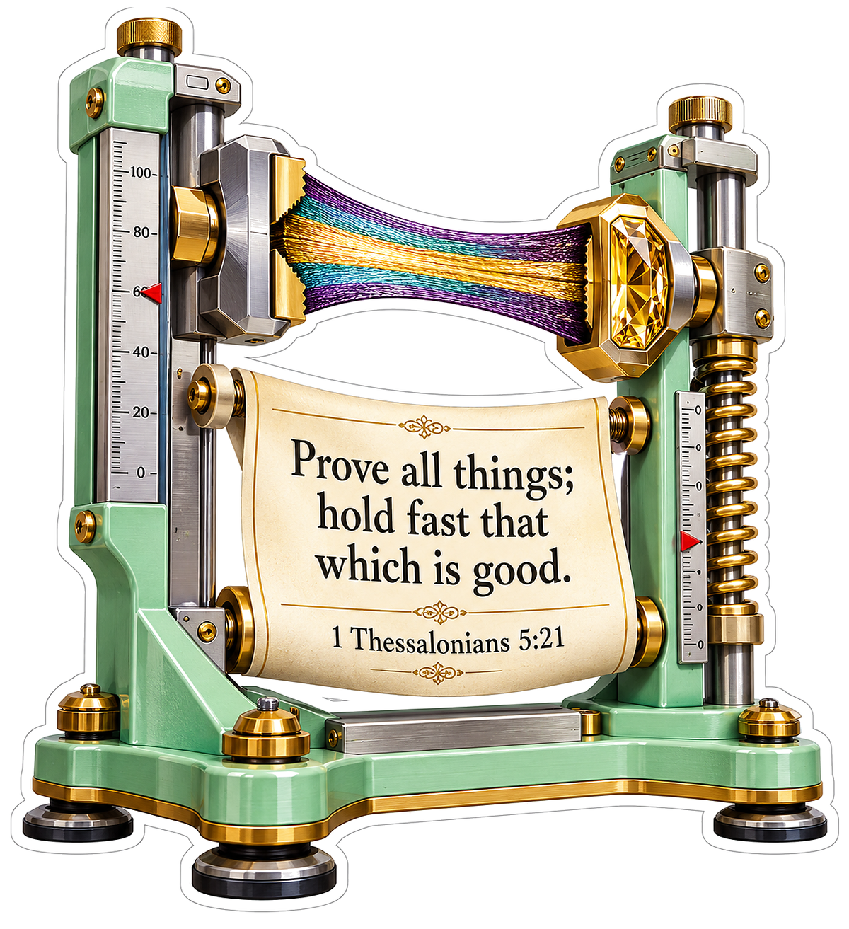 Green Gold Stretch Frame Bible Verse Art Vinyl Decal Stickers