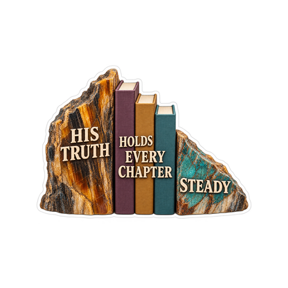 Faith Books with Stone Bookends Art Vinyl Decal Stickers