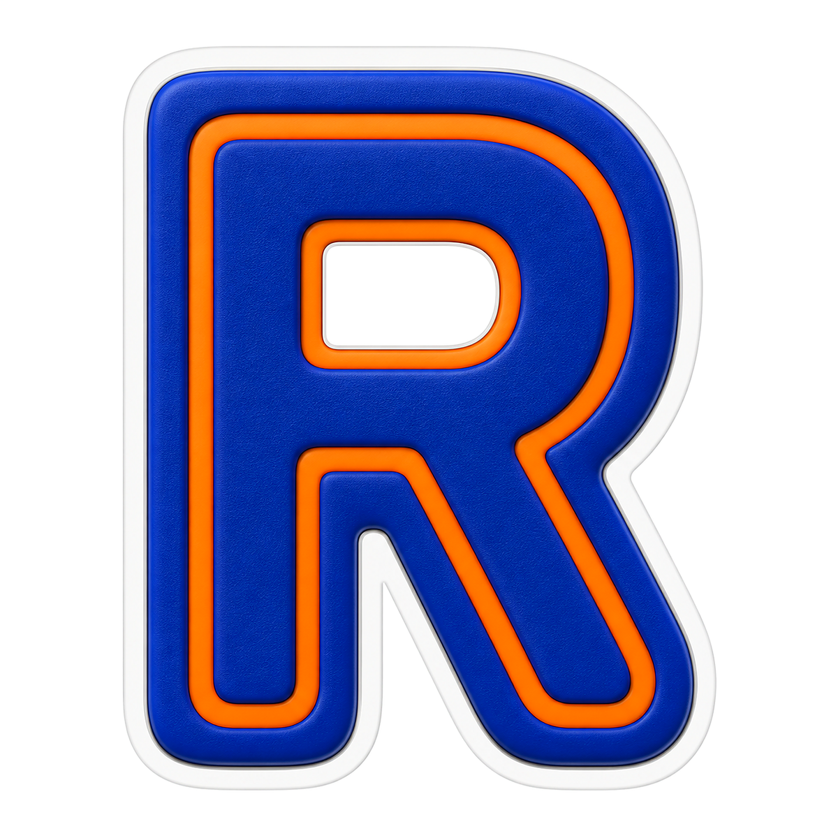 Blue Orange Line Letter R Art Vinyl Decal Stickers
