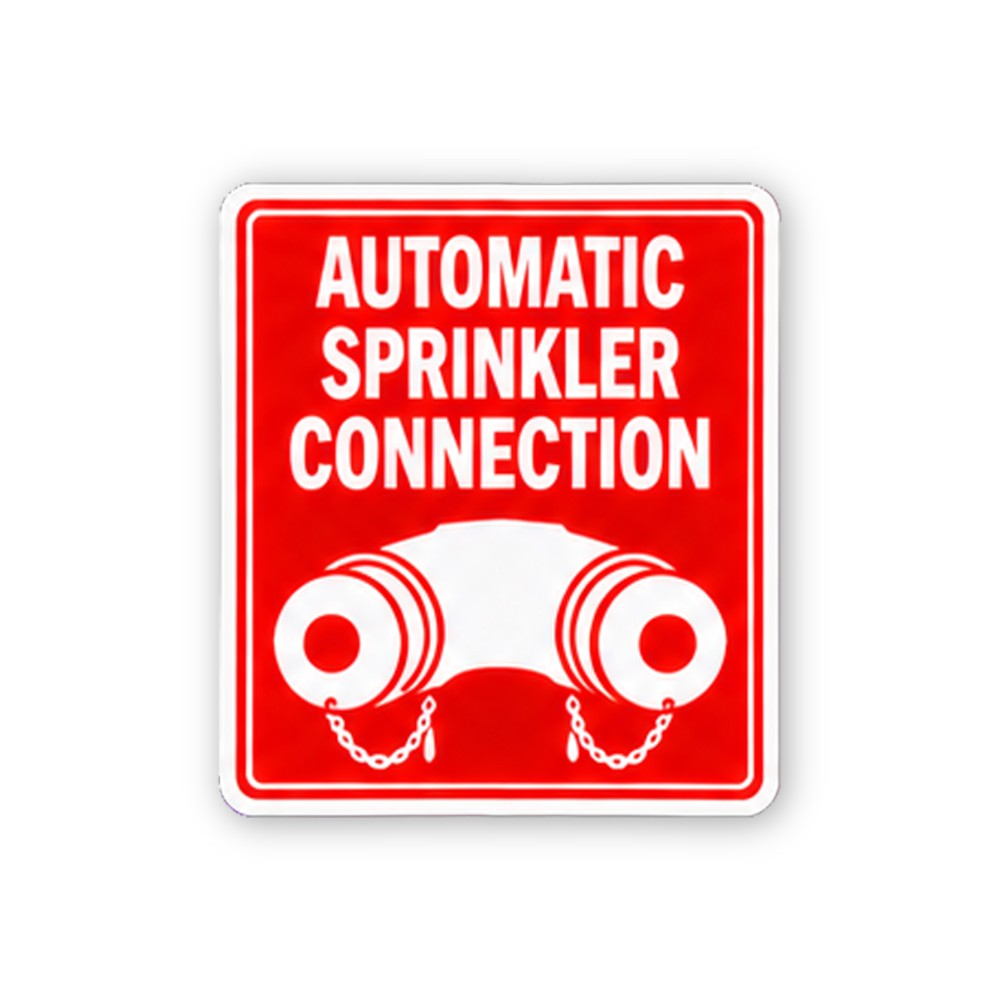 Red Automatic Sprinkler Connection Portrait Vinyl Decal Stickers