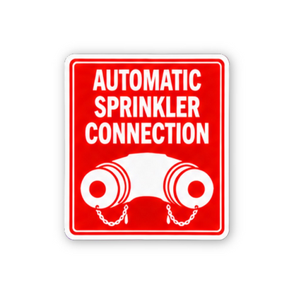 Red Automatic Sprinkler Connection Portrait Vinyl Decal Stickers