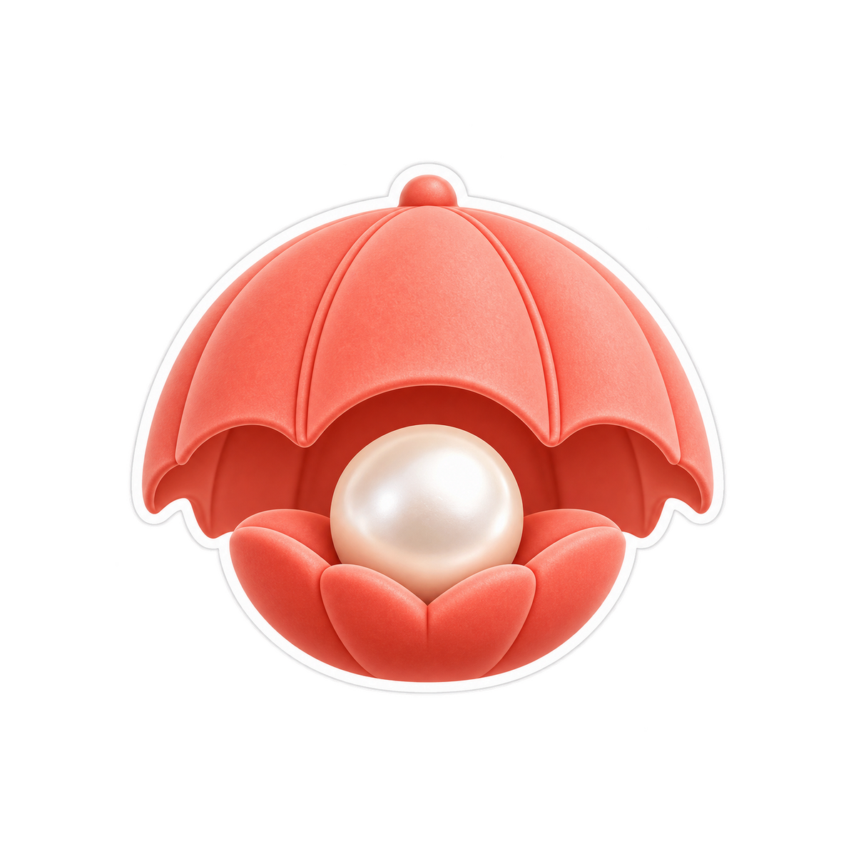 Coral Shell Canopy with Pearl Art Vinyl Decal Stickers