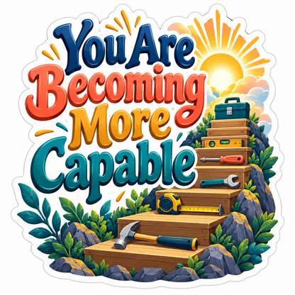 You Are Becoming More Capable Tool Steps Vinyl Decal Stickers