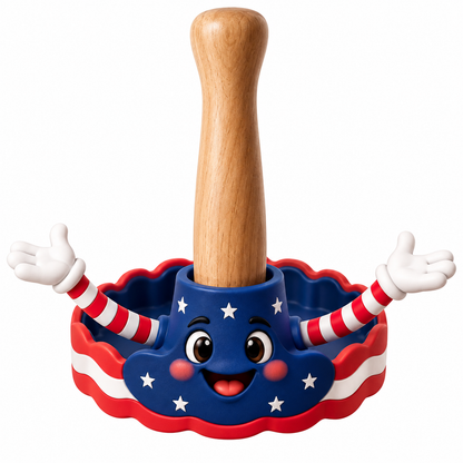Patriotic Wooden Muddler With Drip Collar Art Vinyl Decal Stickers