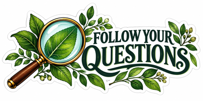 Follow Your Questions Magnifying Glass Leaves Vinyl Decal Stickers