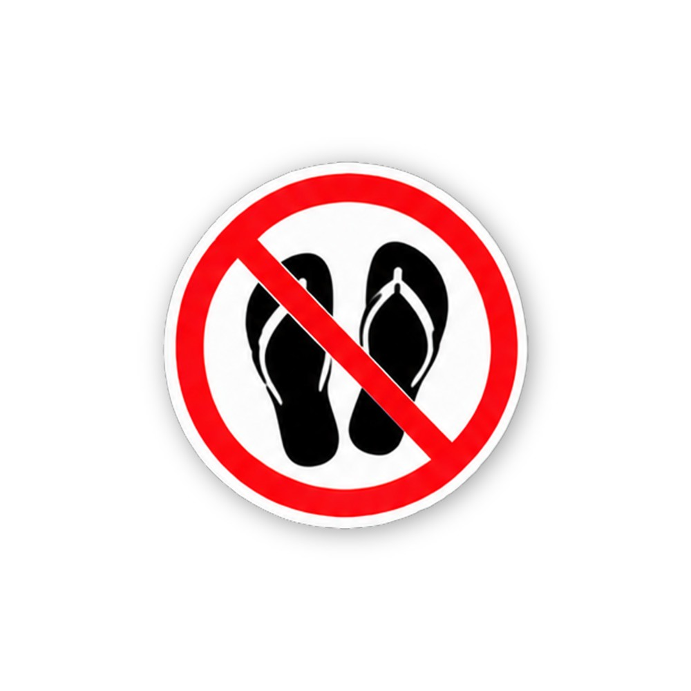 Red Crossed Flip Flop Sandals Circle Vinyl Decal Stickers