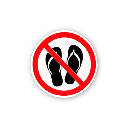 Red Crossed Flip Flop Sandals Circle Vinyl Decal Stickers