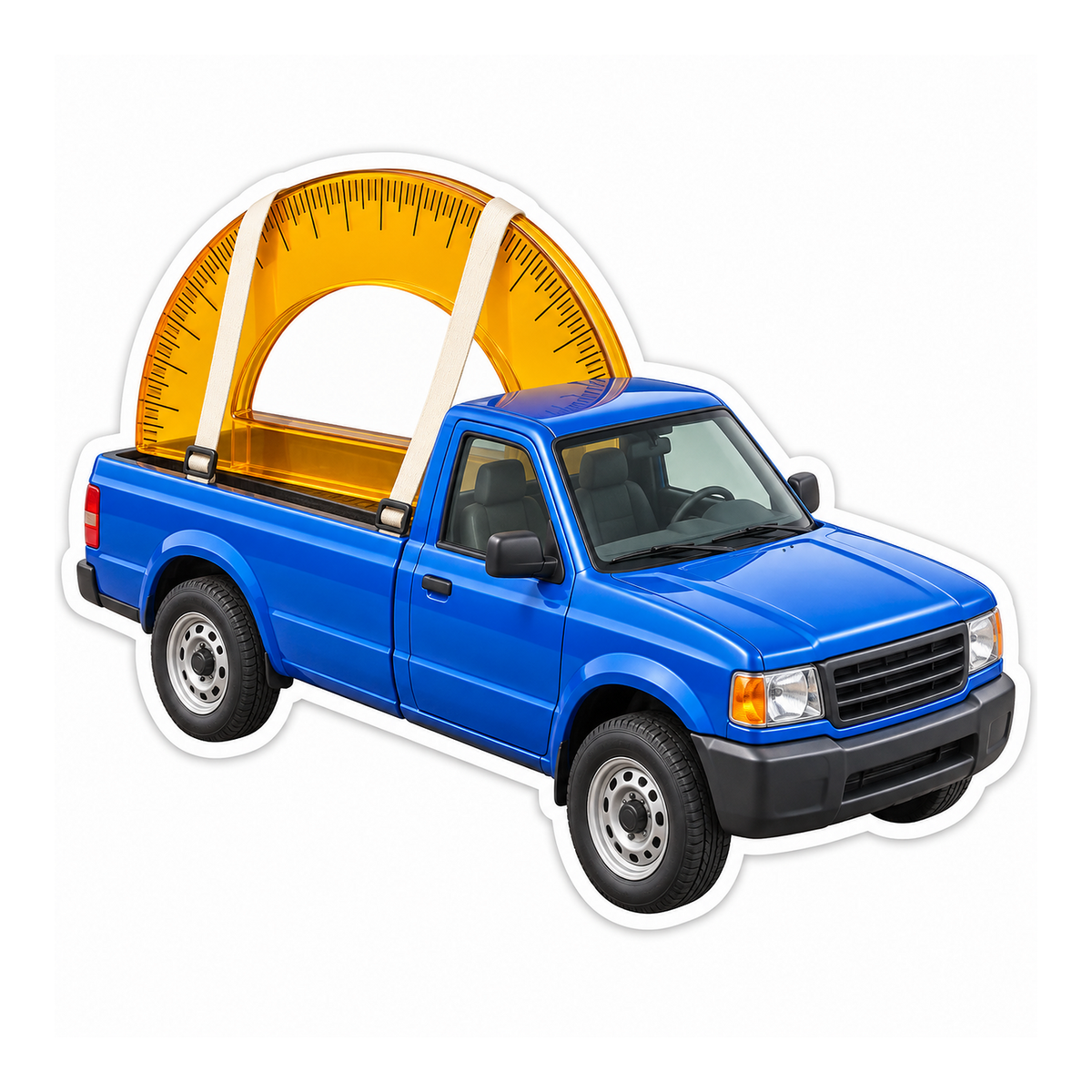Protractor Blue Pickup Art Vinyl Decal Stickers