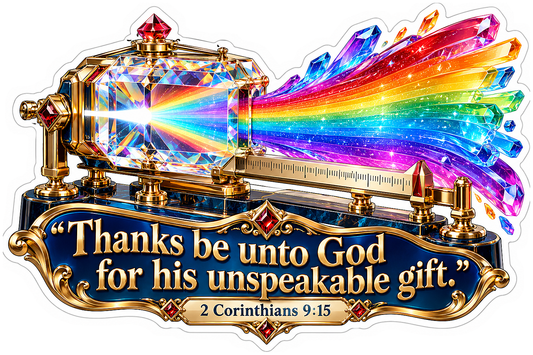 Rainbow Prism Thanks Bible Verse Art Vinyl Decal Stickers