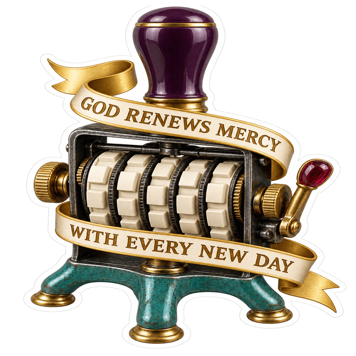 Mercy Ornate Number Stamp Machine Art Vinyl Decal Stickers