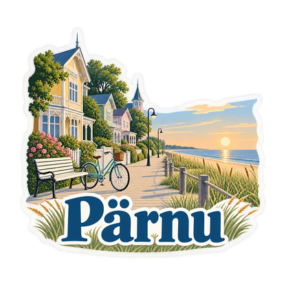 Parnu Seaside Promenade Landscape Vinyl Decal Stickers