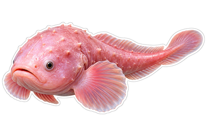 Pink Snailfish Wide Fins Art Vinyl Decal Stickers