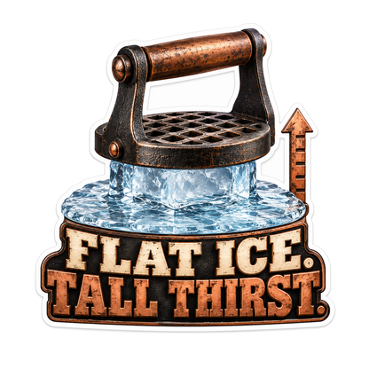 Vintage Ice Press with Flat Ice Lettering Vinyl Decal Stickers