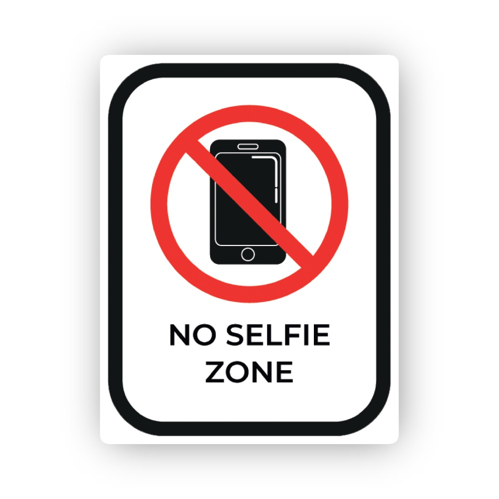 Black Border No Selfie Zone Phone Portrait Vinyl Decal Stickers
