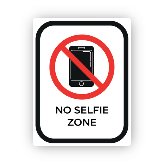 Black Border No Selfie Zone Phone Portrait Vinyl Decal Stickers