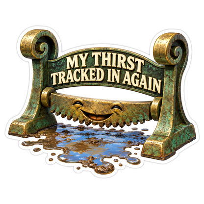 Weathered Brass Boot Scraper with Thirst Quote Vinyl Decal Stickers