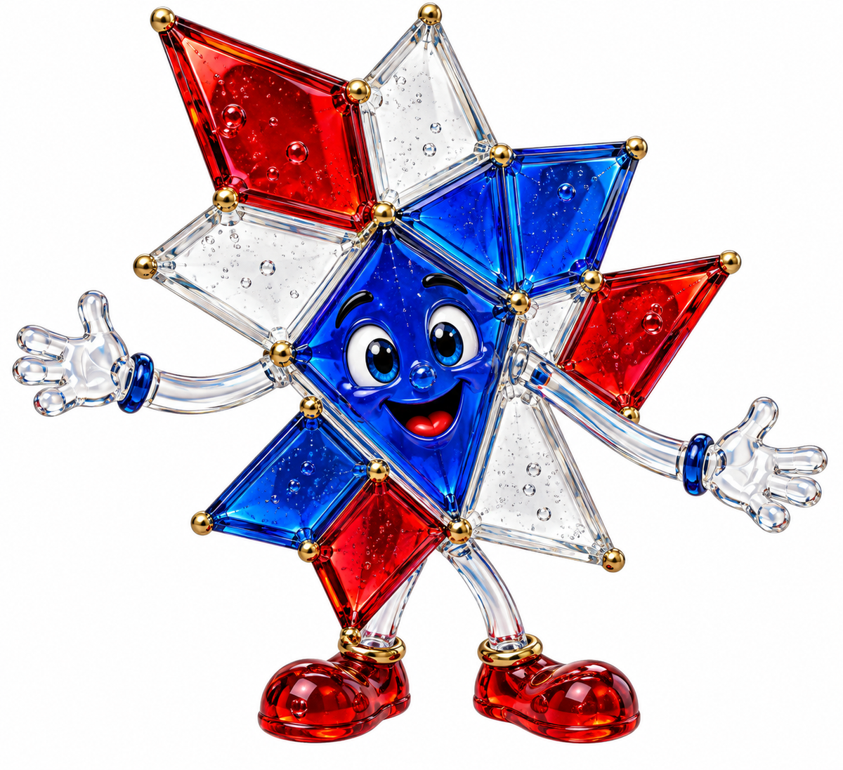 Red White Blue Glass Star Character Art Vinyl Decal Stickers