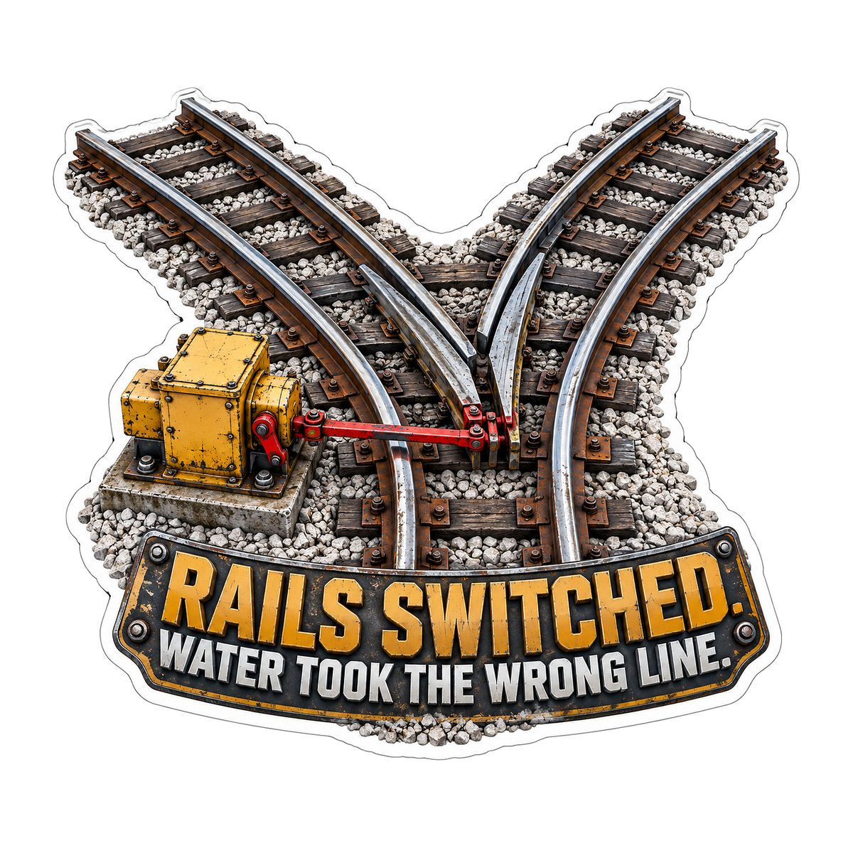 Rail Track Switch Funny Water Quote Art Vinyl Decal Stickers