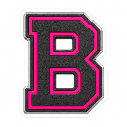 Charcoal Pixel Letter B with Pink Line Art Vinyl Decal Stickers