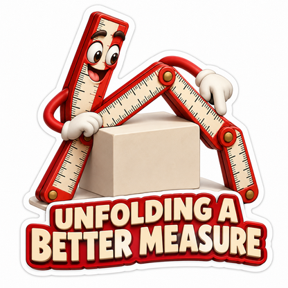 Red Folding Ruler Mascot Measuring Cream Box Vinyl Decal Stickers