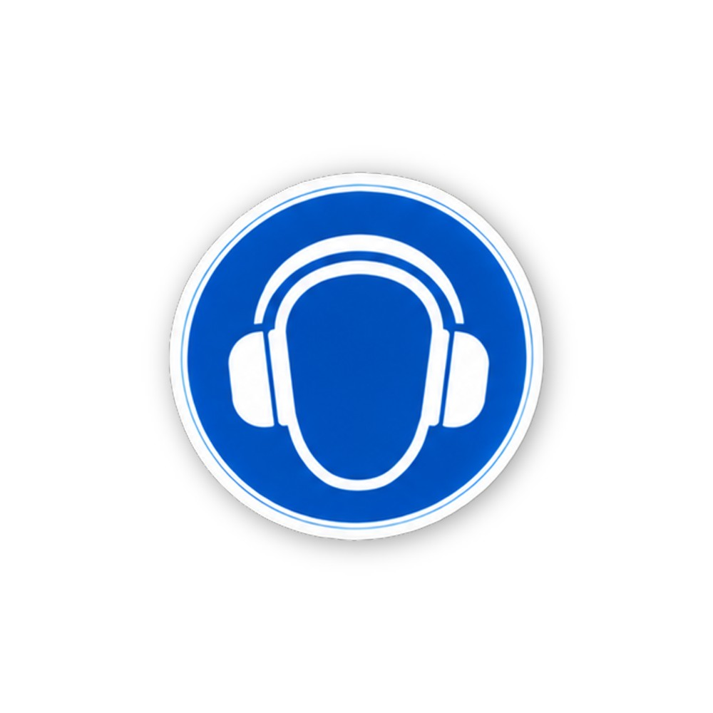Blue White Hearing Protection Head Circle Vinyl Decal Stickers