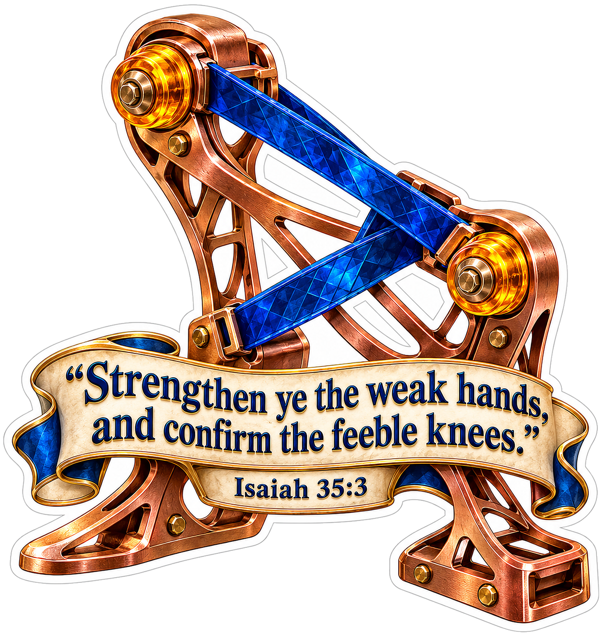 Copper Blue Support Frame Scripture Verse Vinyl Decal Stickers