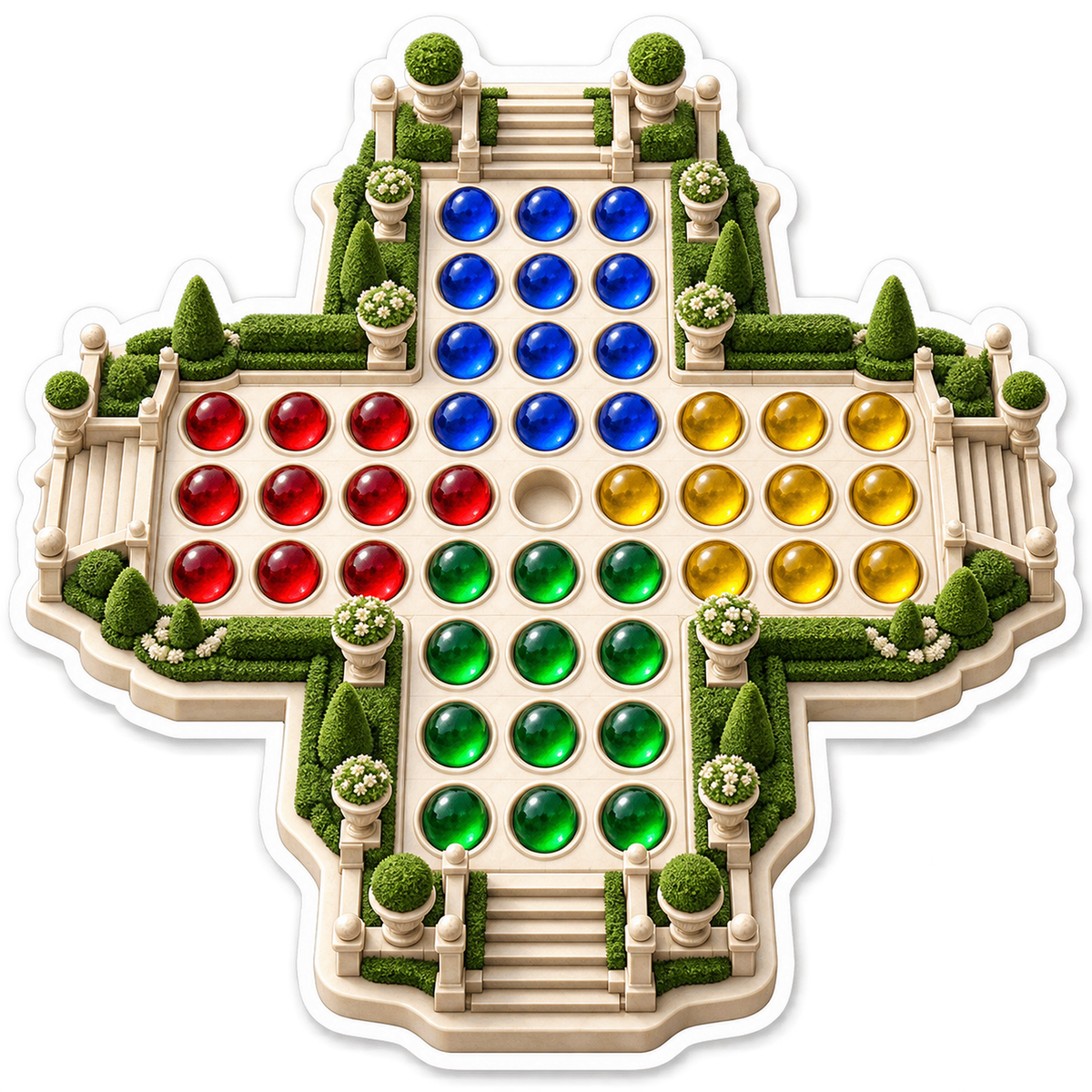 Colorful Marble Board in Cross Shaped Garden Vinyl Decal Stickers