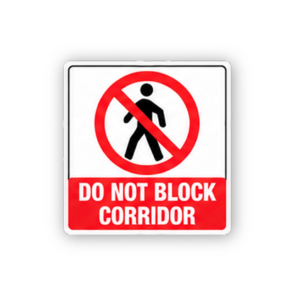 Red Corridor Walking Figure Portrait Vinyl Decal Stickers