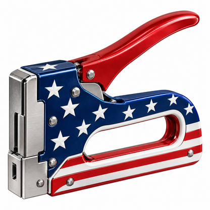 Navy Star Staple Gun with Red Squeeze Handle Vinyl Decal Stickers
