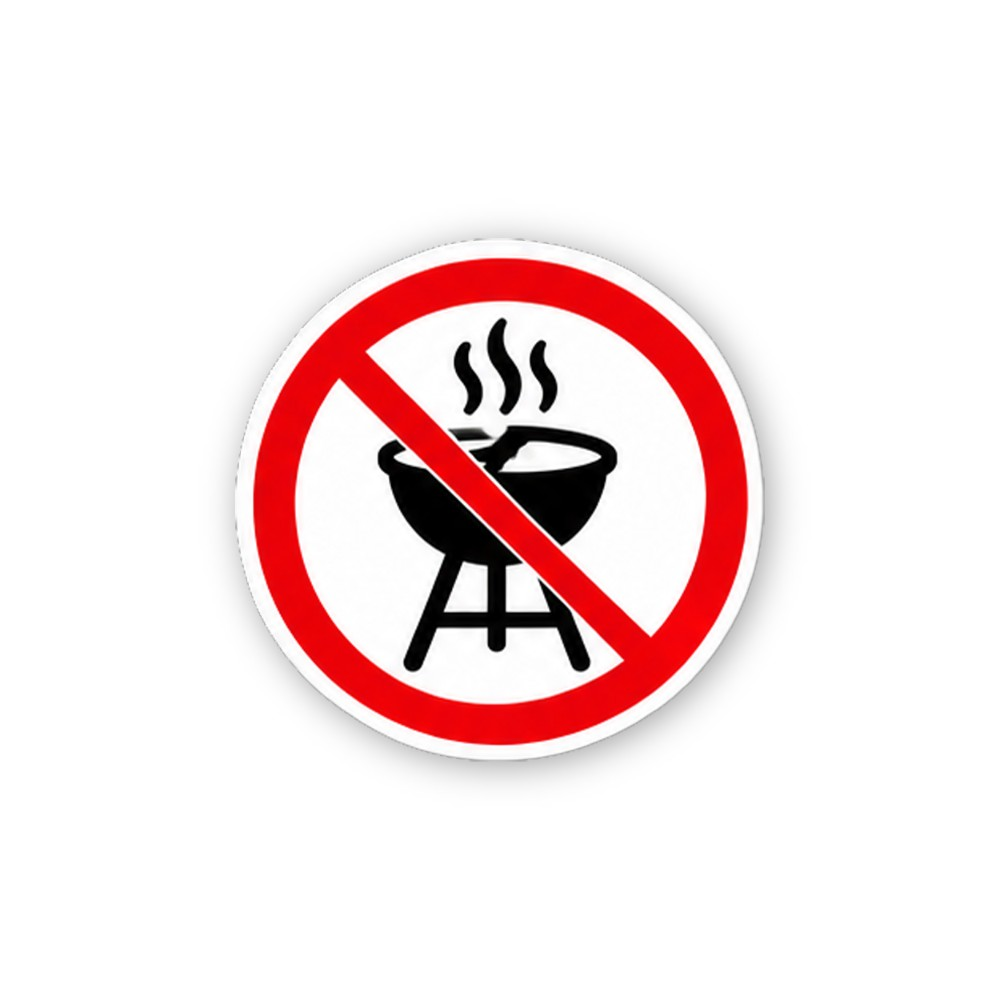 Red Crossed Barbecue Grill Circle Vinyl Decal Stickers