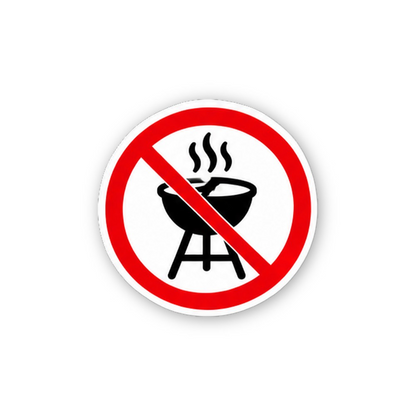 Red Crossed Barbecue Grill Circle Vinyl Decal Stickers