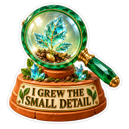 Green Magnifying Glass Leaf Humor Art Vinyl Decal Stickers