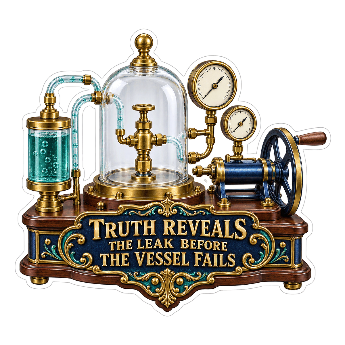Glass Bell Jar and Gauges Faith Art Vinyl Decal Stickers