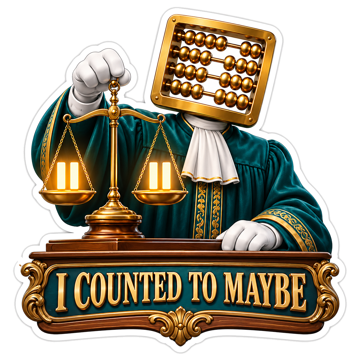 Abacus Head Judge Balance Scales Quote Art Vinyl Decal Stickers