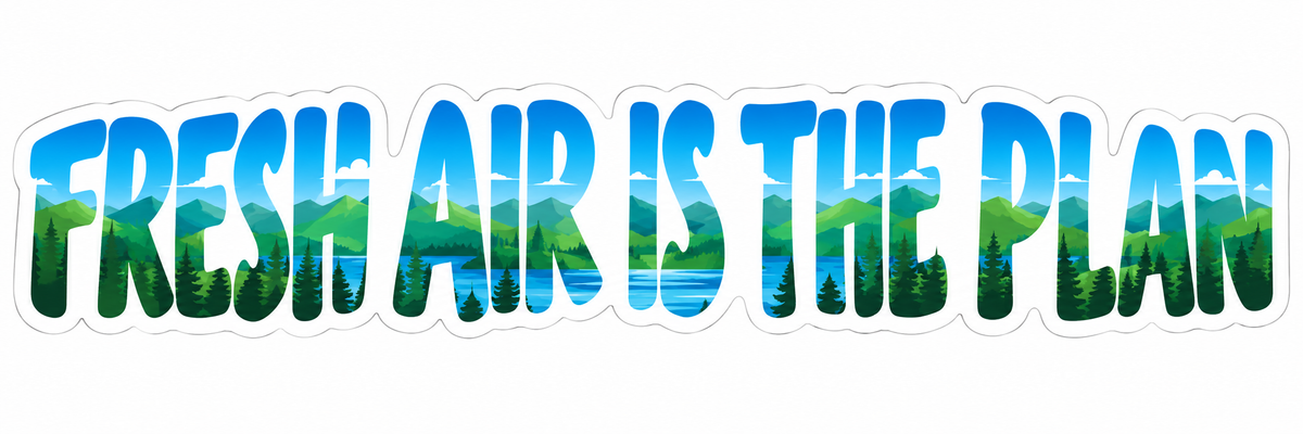 Fresh Air Is the Plan Forest Filled Lettering Vinyl Decal Stickers