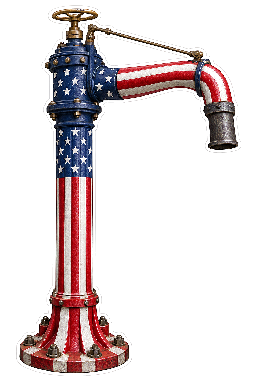 American Flag Railroad Water Column Art Vinyl Decal Stickers