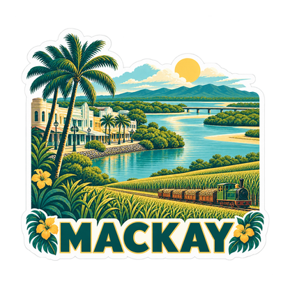 Mackay Tropical River Train Art Vinyl Decal Stickers