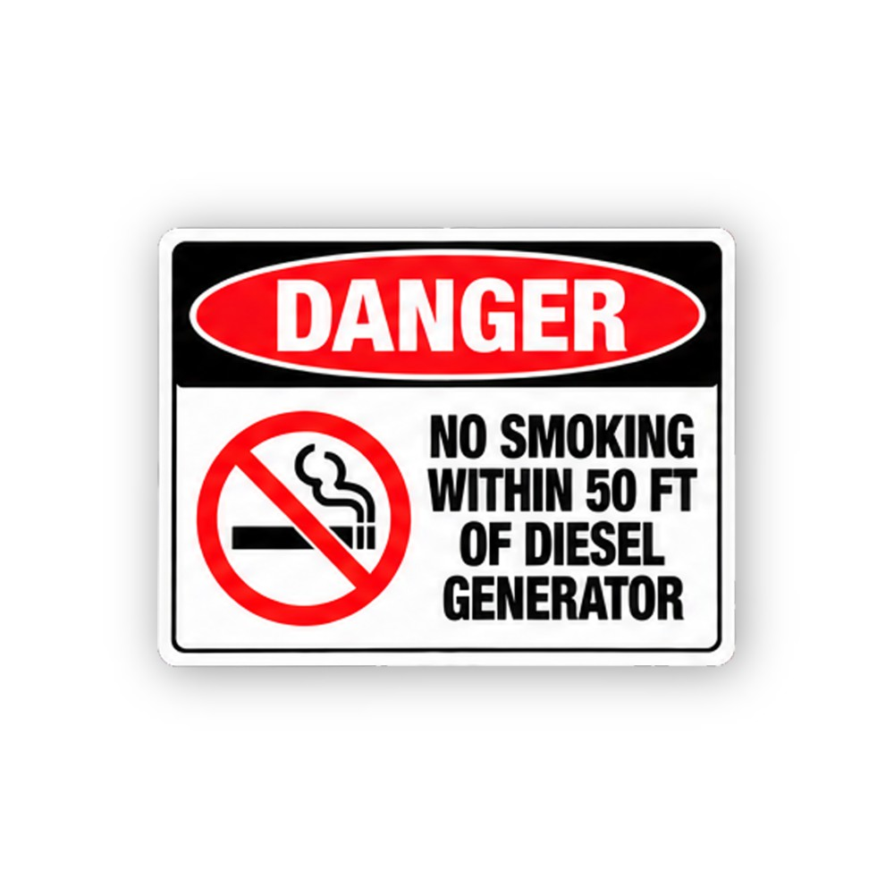 Black Red Danger Generator No Smoking Panel Vinyl Decal Stickers