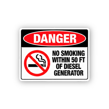 Black Red Danger Generator No Smoking Panel Vinyl Decal Stickers