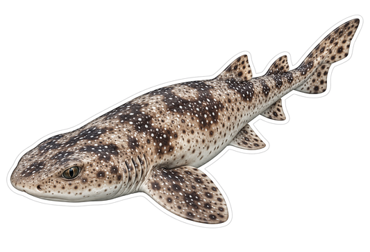 Pale Spotted Shark with Broad Rounded Head Vinyl Decal Stickers